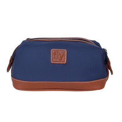Toiletry Bag for Men, LEATHER WORLD Travel Toiletry Organizer Drop Kit Water-Resistant Shaving Bag for Toiletries Accessories (Blue)