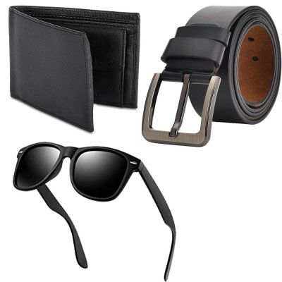 Tokdis Golden Bell Collection Gift Combo Box of Wallet, Belt and Sunglass
