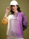 Tokyo Talkies Purple Typography Printed & Tie-Dye Oversized Pullover Sweatshirt...