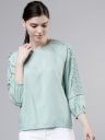 Tokyo Talkies Sea Green Lace Insert Top...
