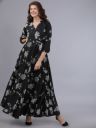 Tokyo Talkies Women Black Printed Maxi Dress...
