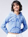 Tokyo Talkies Women Blue Printed Hooded Sweatshirt...