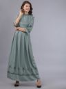 Tokyo Talkies Women Green Printed Maxi Dress...