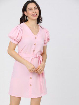 Tokyo Talkies Women Pink A-Line Dress