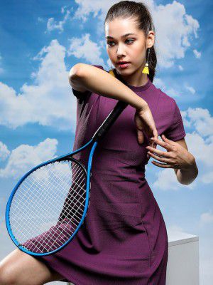 Tokyo Talkies Women Purple Solid T-shirt Mini Dress
