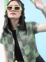 Tokyo Talkies  Women Regular Fit Printed Cut Away Collar Casual Shirt...