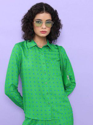 Tokyo Talkies Women Regular Fit Printed Spread Collar Casual Shirt