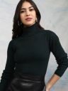Tokyo Talkies  Women Solid Turtle Neck Blue Sweater...