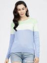Tokyo Talkies Women Woven Round Neck Multicolor Sweater...