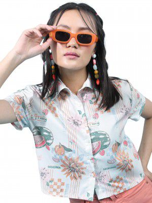 Tokyo Talkies Women's Boxy Shirts | Printed | Short Sleeves | SpreadCollar