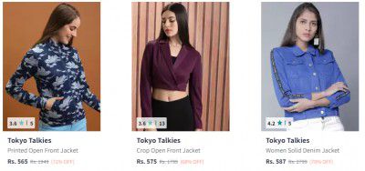 Tokyo Talkies Women's Jackets Upto 76% Off From at ₹431