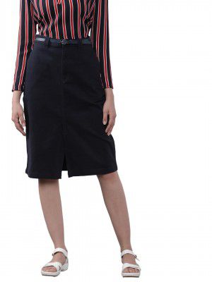 Tokyo Talkies Women's Regular Fit Pencil Skirts | Strachable Skirts| Mid-Rise