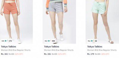 Tokyo Talkies Women's Shorts start from ₹303