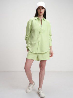 Tokyo Talkies Women's Solid Regular Fit Co-Ord Set