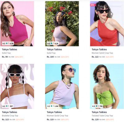 Tokyo Talkies Women's Tops Upto 90% Off From at ₹80