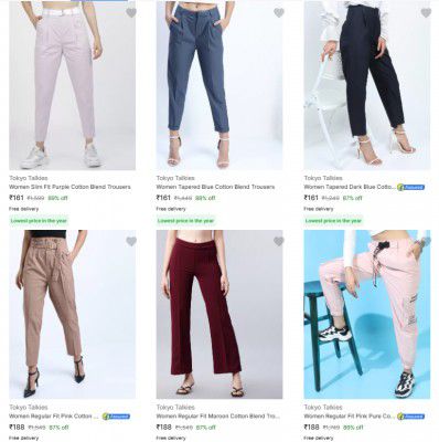 Tokyo Talkies Womens Trousers Start From Rs.161