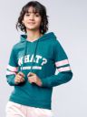 Tokyo Talkies Women Teal Green Printed Hooded Sweatshirt...