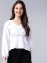 Tokyo TalkiesWomen White Solid Empire Top...