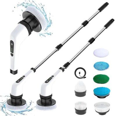 TOMdoxx Electric Spin Scrubber Rechargeable Cleaning Brush, Cordless & Portable Power Scrubber Kit (7 in 1 Spin Scrubber)