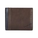 Tommy Hilfiger Brennen Leather Global Coin Wallet for Men - Brown & Navy, 4 Card Slots...