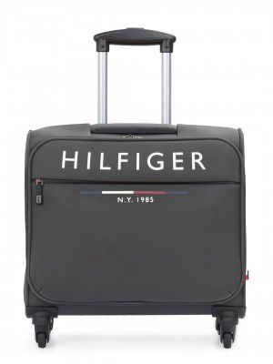 Tommy Hilfiger Carolina Polyester Unisex Overnighter - Grey, 45CM Cabin  4 Wheel Telescopic Handle Trolley Bag
