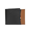 Tommy Hilfiger Mudcreek Leather Slimfold Wallet for Men - Black & Tan, 8 Card Slots...