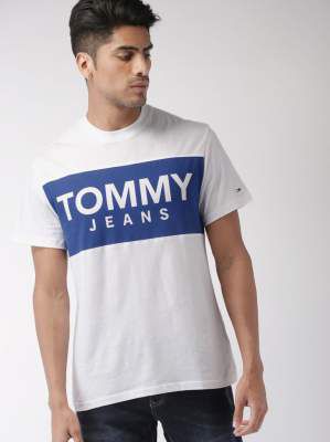 Tommy Hilfiger Printed Men Round Neck White T-Shirt