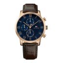 Tommy Hilfiger Quartz Multifunction Blue Dial Leather Strap Watch for Men-NETH1791399...