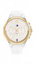 Tommy Hilfiger Sienna Quartz Multifunction Silver Dial White Silicone Strap Watch for Women...