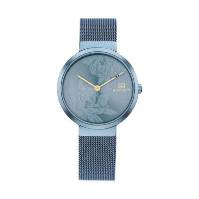 Tommy Hilfiger Womens 32 mm Libby Blue Dial Stainless Steel Analog Watch (WTOTH1782470)