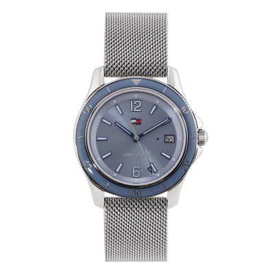 Tommy Hillfiger Quartz Blue Dial Grey Stainless Steel Strap Watch for Women