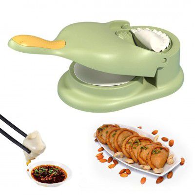 TONY STARK Momo Maker & Gujiya Maker, 2-in-1 Dumpling Maker with Dumpling Skin Press and Mould, BPA-Free & Food-Grade PP Material, Easy to Use Momo Maker Mould for Gujiya Ghughra (Multi Color)