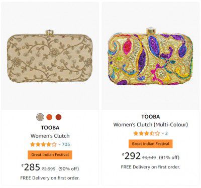 TOOBA Women's Clutch upto 90% off