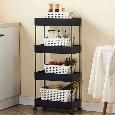 TOOBIL 4 Compartments PLASTIC DESK ORGANIZER (Black)