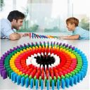 TOOBIL 60 Pcs Super Dominos Blocks, 12 Color Bulk Wooden Dominos Blocks Set...