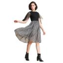 Toochki Women's Black Georgette/Lycra Textured Print Fit & Flared Western Dress...