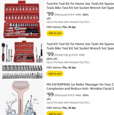 Tools & Accessories Starting From Rs.99