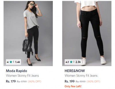 Top Brand Jeans @ 90% Off staring @ ₹179