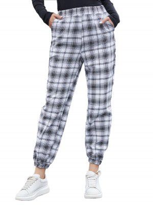 TOPLOT Elastic Waist Printed Pant for Women