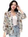 TOPLOT Women's Front Open Floral Printed Shrug Top Regular Fit...
