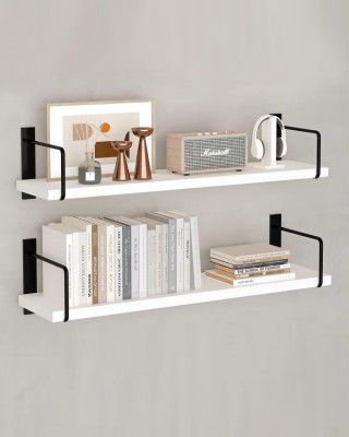 Torche Wood Wall Shelf | Wall Mount Float Shelf | Wall Mounted Shelf Kitchen| Wall Mount Floating Shelf For Living Room (Marvel-White)