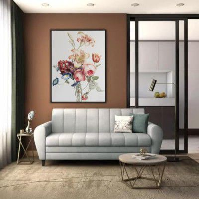 [Extra ₹2052 OFF] Torque - Bali Premium Fabric 3 Seater Sofa for Living Room (Grey) | Modern 3 Seater Sofa Set Couch with 2 Cushions for Bedroom Hall Festival Gift | 3 Year Warranty