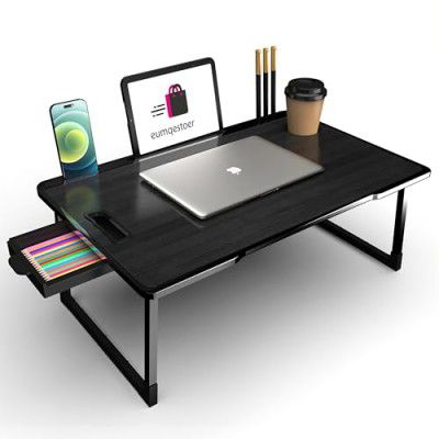 TORT Engineered Wood Office Table For Home/Writing Desk For Office (Black Cotted),12 cm, 20 Cm