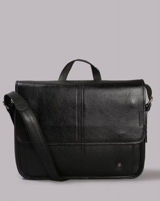 Tortoise_ Cortez-Genuine Leather Laptop Messenger Bag (Black)
