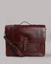 Tortoise Genuine Leather Messenger Bag with Applique Logo (Light Brown)...