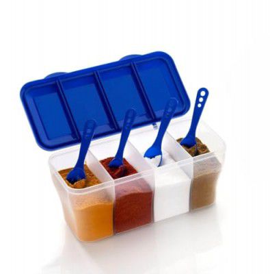 Tosaa 4 in 1 Section Pickle Jar, Pickle Container, Spice Container Box