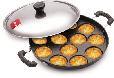 Tosaa Aluminium 12 Cavity Appam Patra Paniyarakkal Two Side Handle