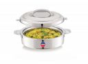 TOSAA keep warm Double Wall Insulated Stainless Steel Casserole, 1400ml Roti Rice Desert store n serve for Kitchen, Hot Case/box with Steel Lid, Silver touch, Hot Pot, Chapathi taste saver box/pot, tw...