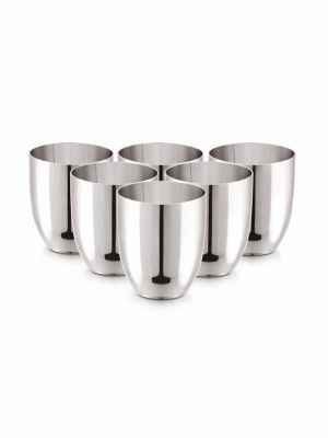 Tosaa Stainless Steel Lotus Glasses Pack of 6