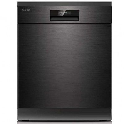 Toshiba 15 Place Settings (DW-15F2(BS)-IN Dishwashers, Black Stainless Steel, UV-LED For Better Hygiene)